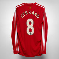 2008-2009 Liverpool Adidas Long Sleeve Home Shirt #8 Steven Gerrard