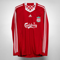 2008-2009 Liverpool Adidas Long Sleeve Home Shirt #8 Steven Gerrard