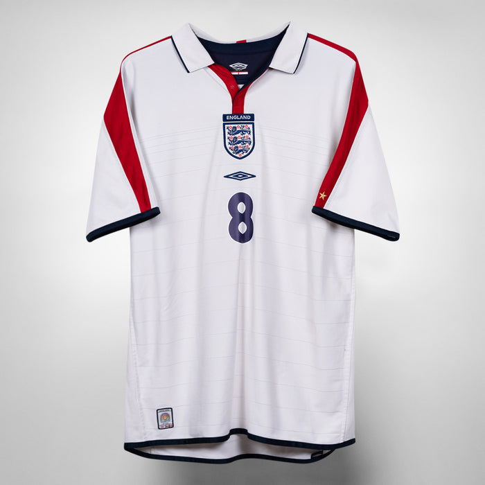 2003-2005 England Umbro Home Shirt #8 Paul Scholes