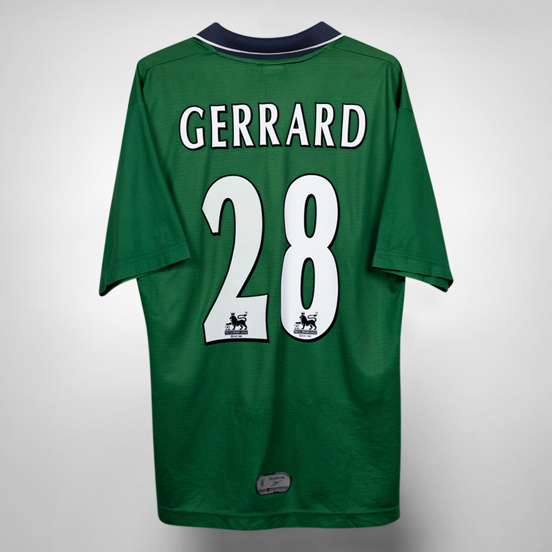 1999-2000 Liverpool Reebok Away Shirt #28 Steven Gerrard