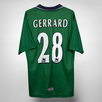 1999-2000 Liverpool Reebok Away Shirt #28 Steven Gerrard