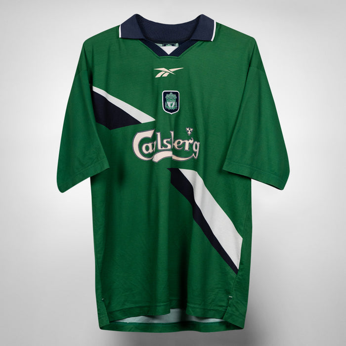 1999-2000 Liverpool Reebok Away Shirt #28 Steven Gerrard