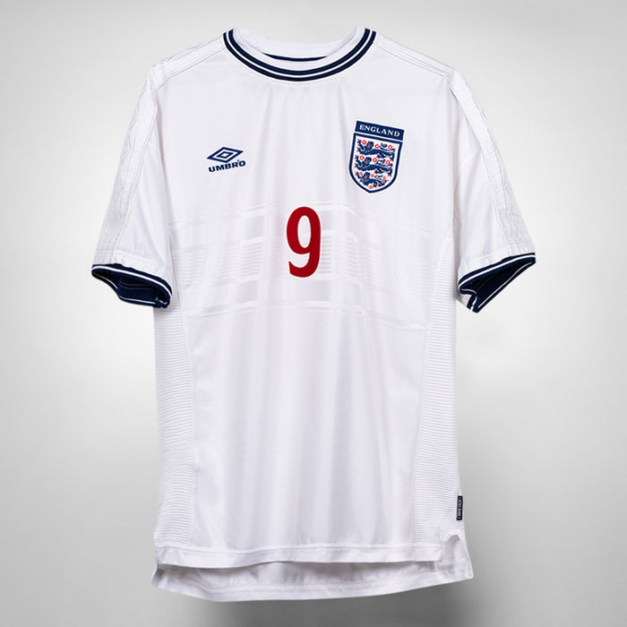 1999-2001 England Umbro Home Shirt #9 Shearer