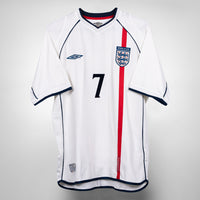 2001-2003 England Umbro Home Shirt #7 Beckham