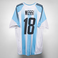 2004-2005 Argentina Adidas Home Shirt #18 Messi