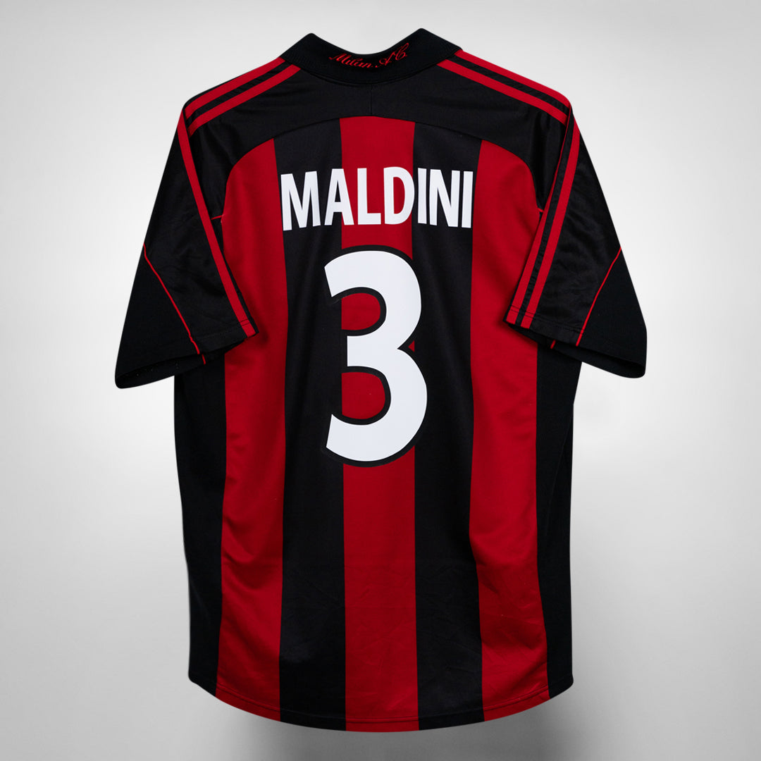 2000-2002 AC Milan Adidas Home Shirt #3 Maldini