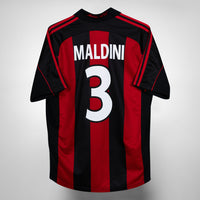 2000-2002 AC Milan Adidas Home Shirt #3 Maldini