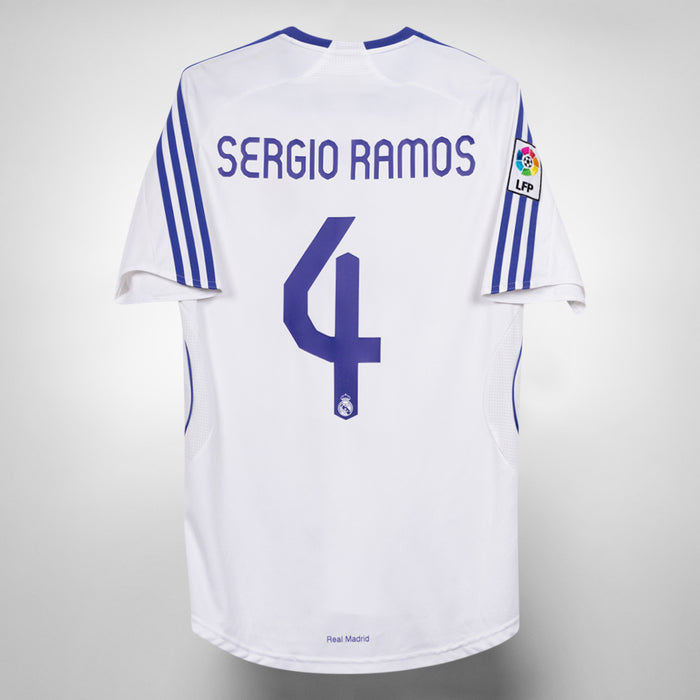 2007-2008 Real Madrid Adidas Home Shirt #4 Sergio Ramos