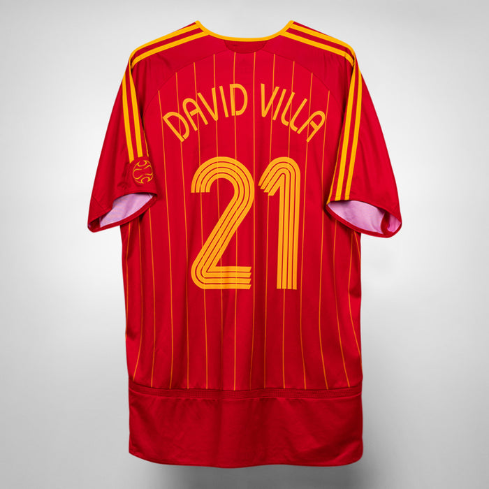 2006-2007 Spain Adidas Home Shirt #21 David Villa