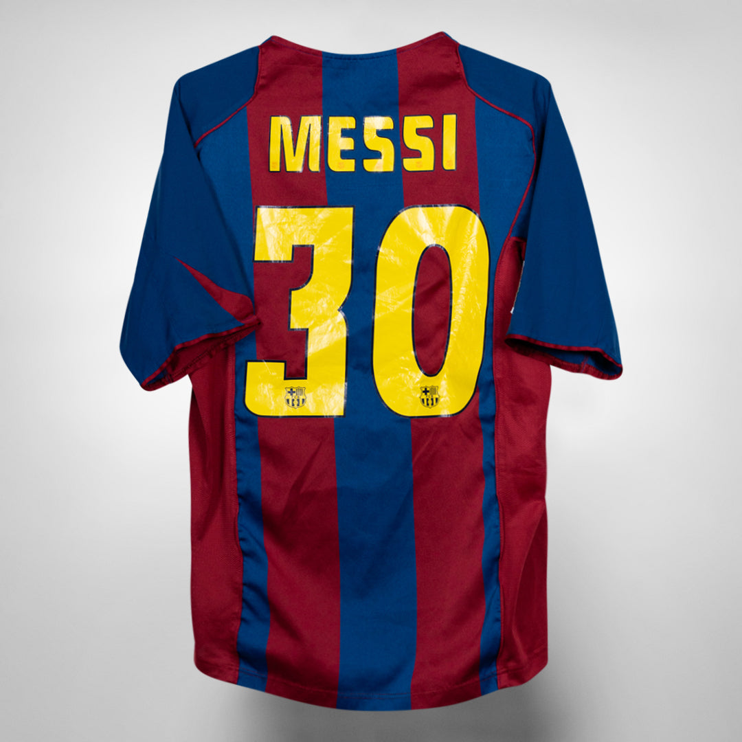 2005-2006 Barcelona Nike Home Shirt #30 Messi