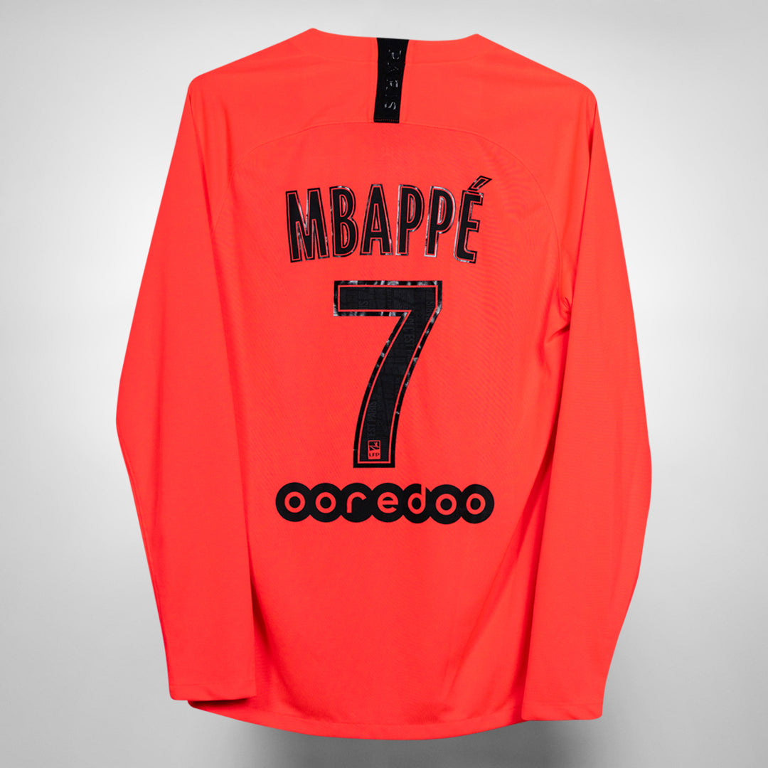 2019-2020 PSG Paris Saint Germain Nike Long Sleeve Away Shirt #7 Mbappe