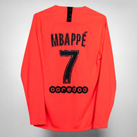 2019-2020 PSG Paris Saint Germain Nike Long Sleeve Away Shirt #7 Mbappe