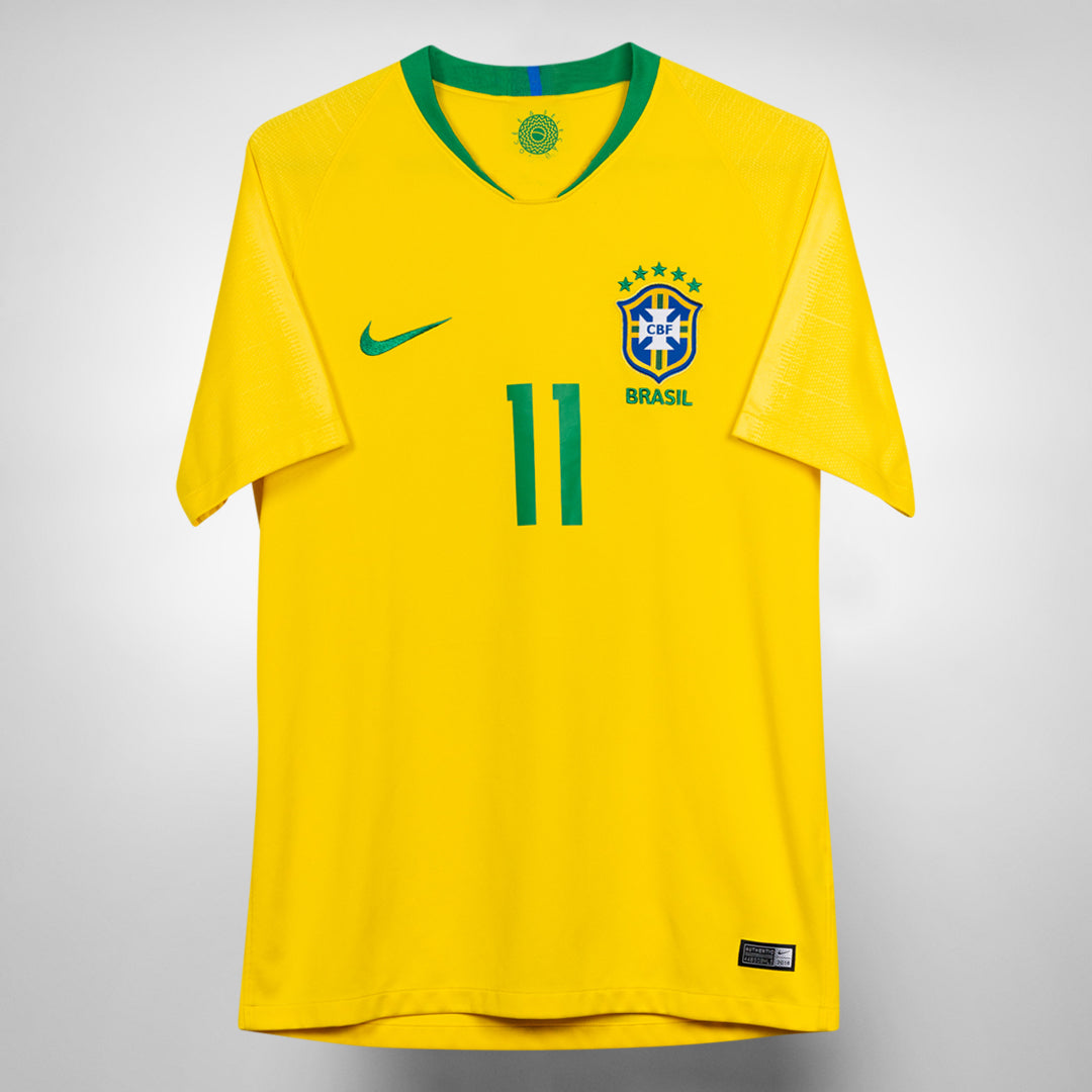 2018 Brazil Nike Home Shirt #11 P. Coutinho