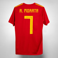 2018 Spain Adidas Home Shirt #7 A. Morata