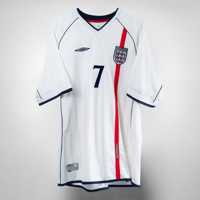 2001-2003 England Umbro Home Shirt #7 Beckham
