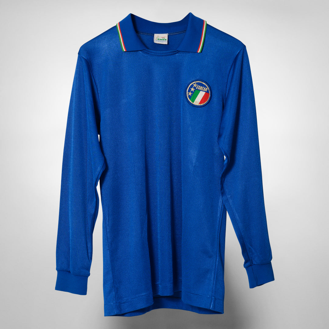 1986-1989 Italy Diadora Long Sleeve Home Shirt