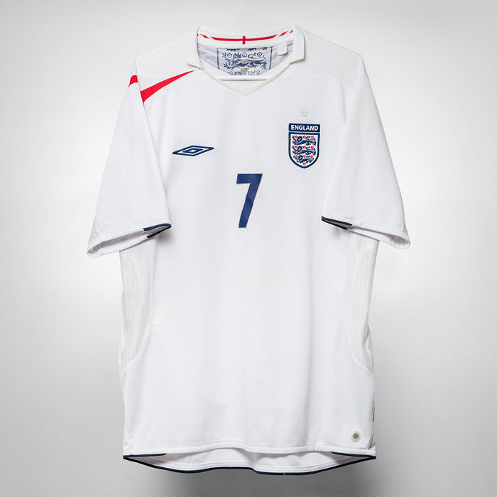 2005-2007 England Umbro Home Shirt #7 David Beckham - Marketplace