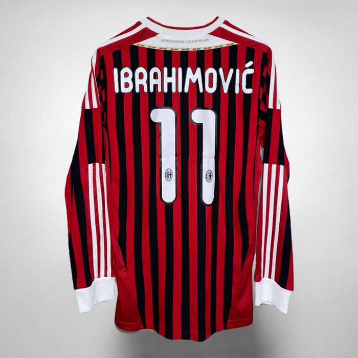 2011-2012 AC Milan Adidas Home Shirt Long Sleeve #11 Zlatan Ibrahimovic - Marketplace