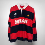 1994-1995 AC Milan Lotto Long Sleeve Polo - Marketplace