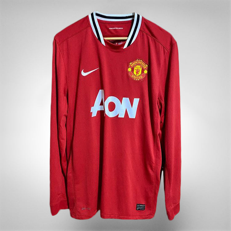 2011-2012 Manchester United Nike Home Shirt AON Long Sleeve - Marketplace