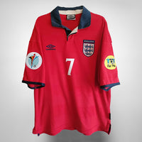 2000 England European Cup Umbro Away Shirt #7 Beckham - Marketplace