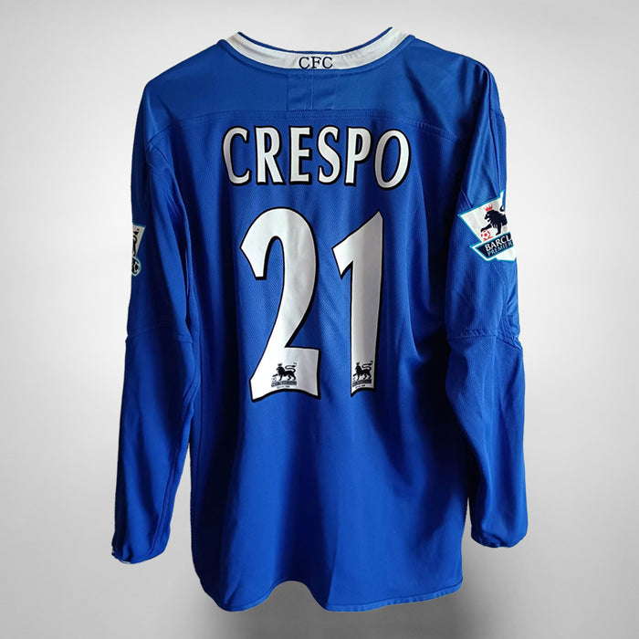 2003-2005 Chelsea Long Sleeve Umbro Home Shirt #21 Hernan Crespo - Marketplace