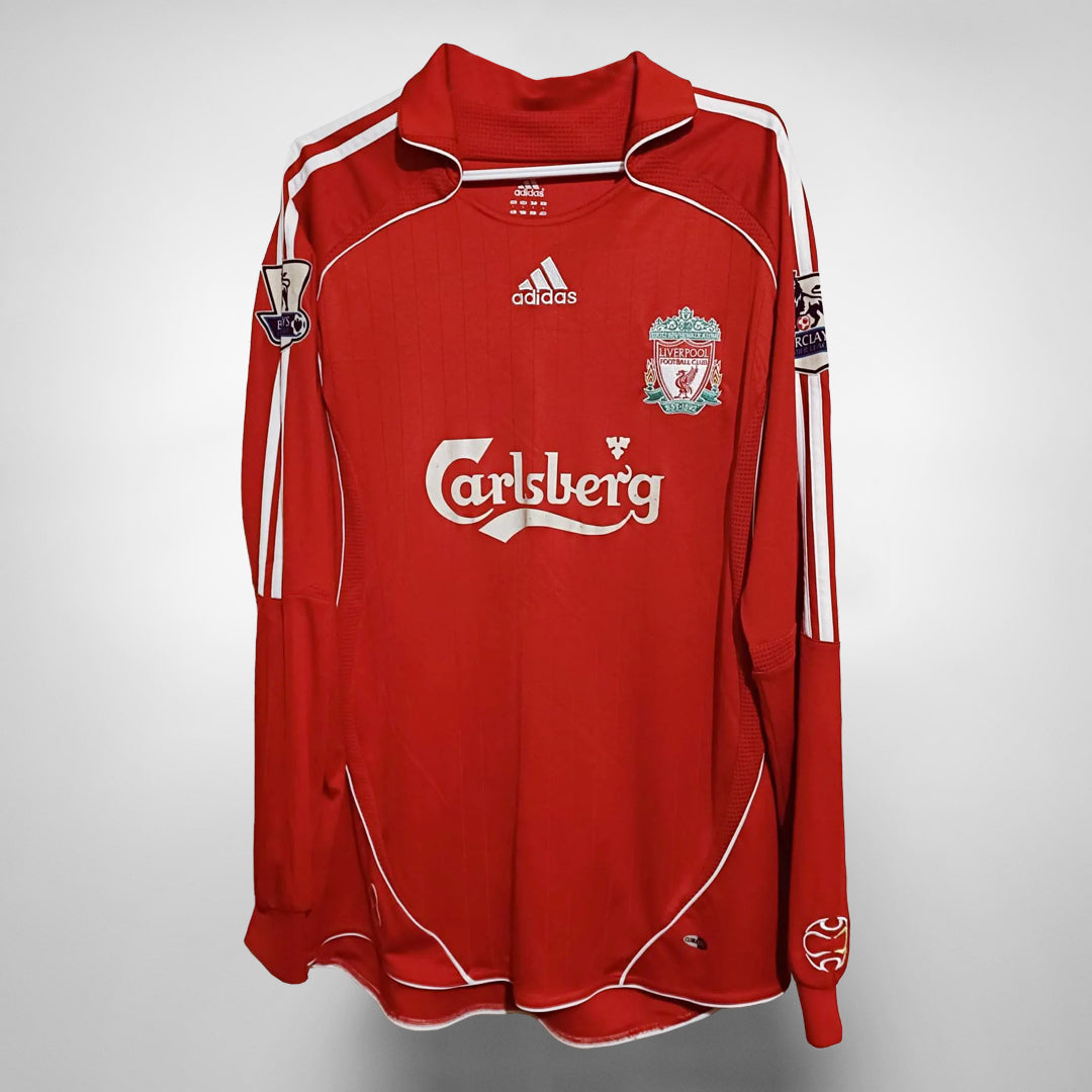 2006-2007 Liverpool Long Sleeve Adidas Home Shirt #23 Jamie Carragher - Marketplace
