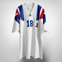 1992 France European Cup Adidas Away Shirt #18 Eric Cantona - Marketplace