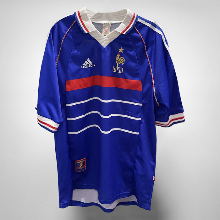 1998-2000 France Adidas Home Shirt #3 Lizarazu - Marketplace