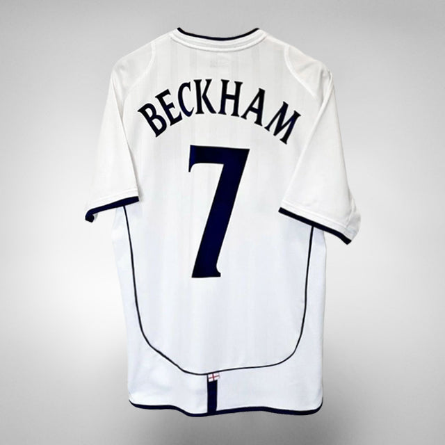 2001-2003 England Umbro Home Shirt vs. Greece Beckham #7