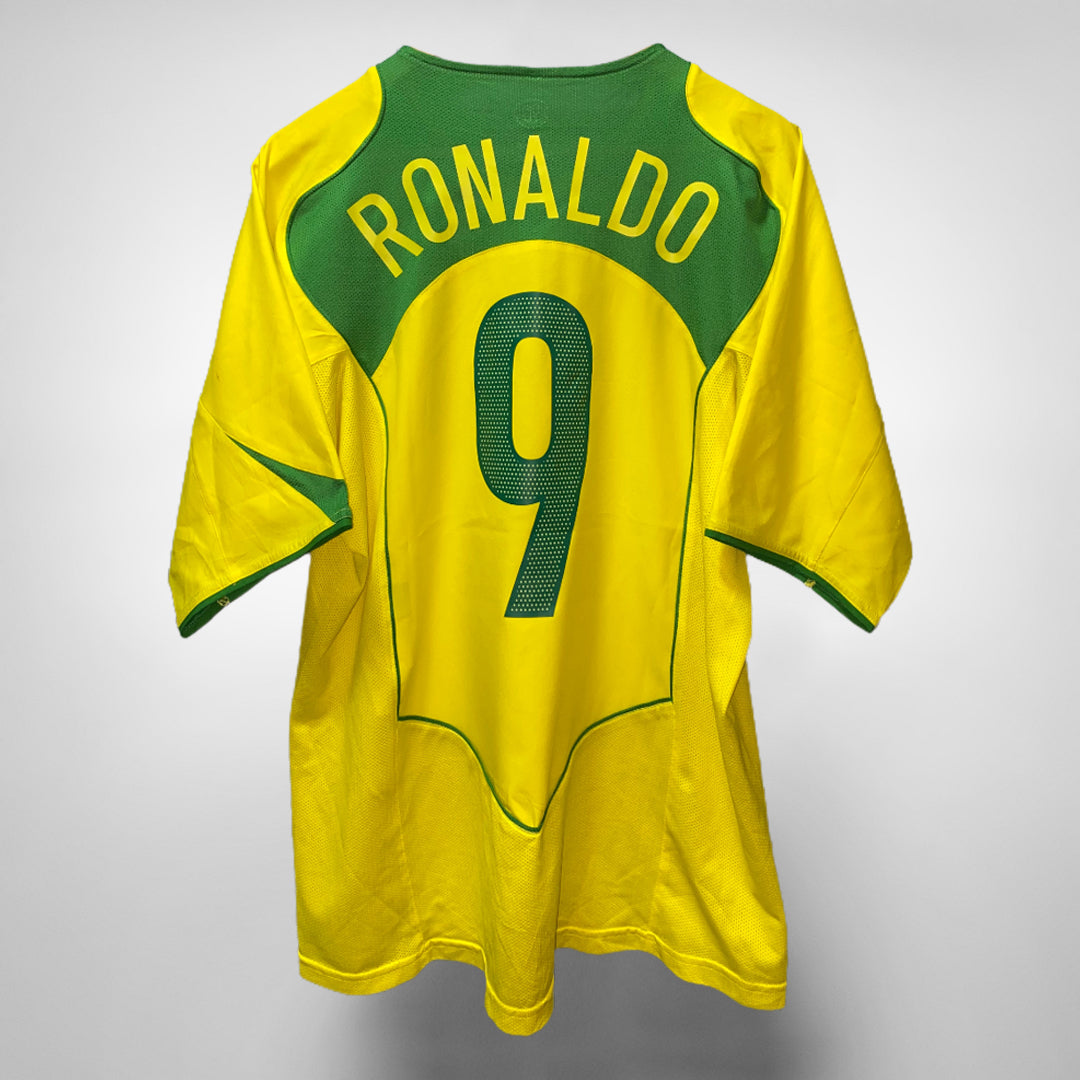 2004-2005 Brazil Nike Home Shirt #9 Ronaldo