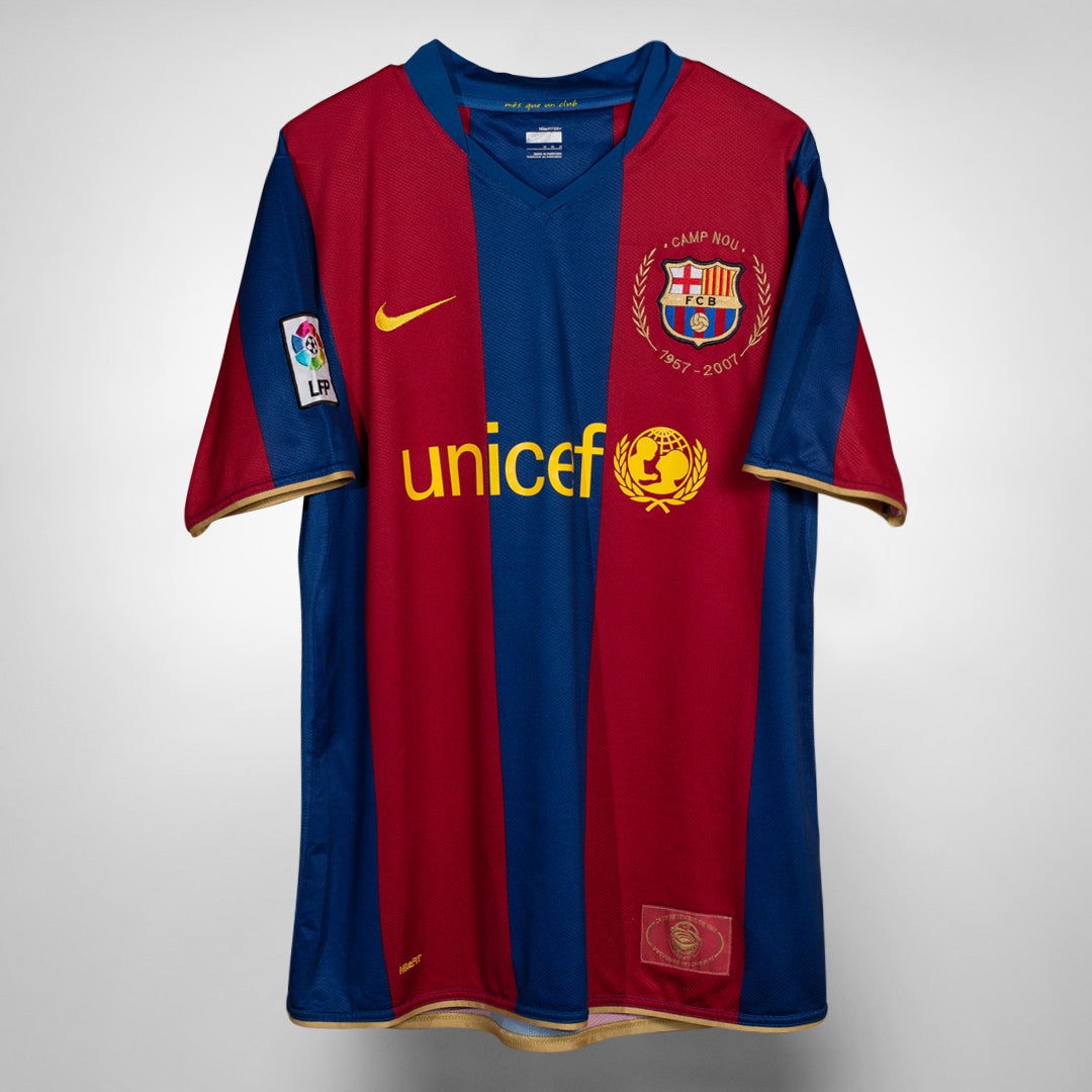 2007-2008 FC Barcelona Nike Home Shirt #7 Eiður Guðjohnsen