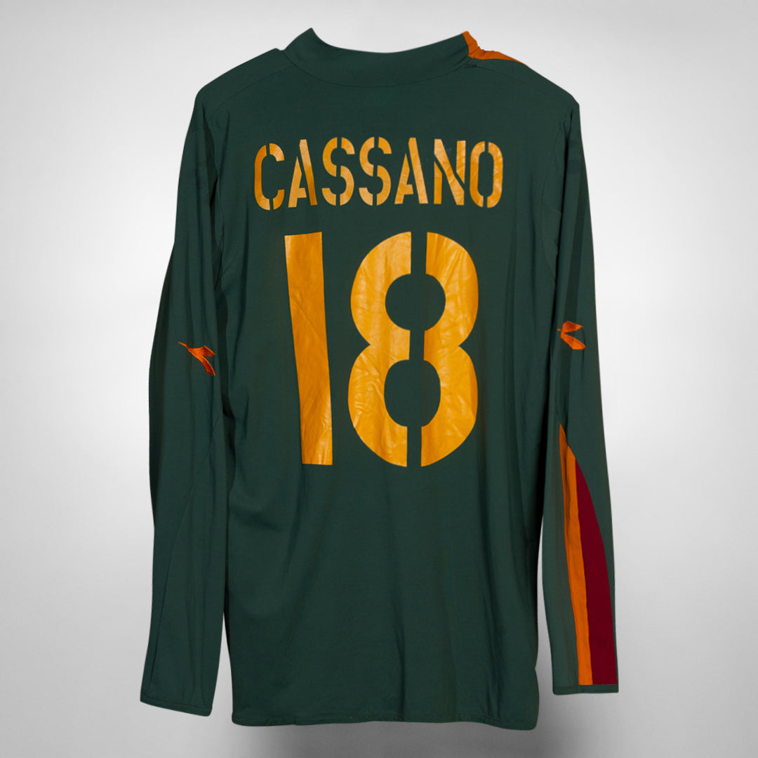 2003-2004 AS Roma Diadora Third Shirt Long Sleeve #18 Antonio Cassano