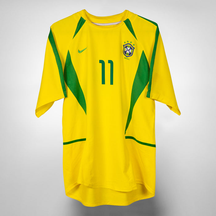 2002 Brazil Nike Home Shirt #11 Ronaldinho