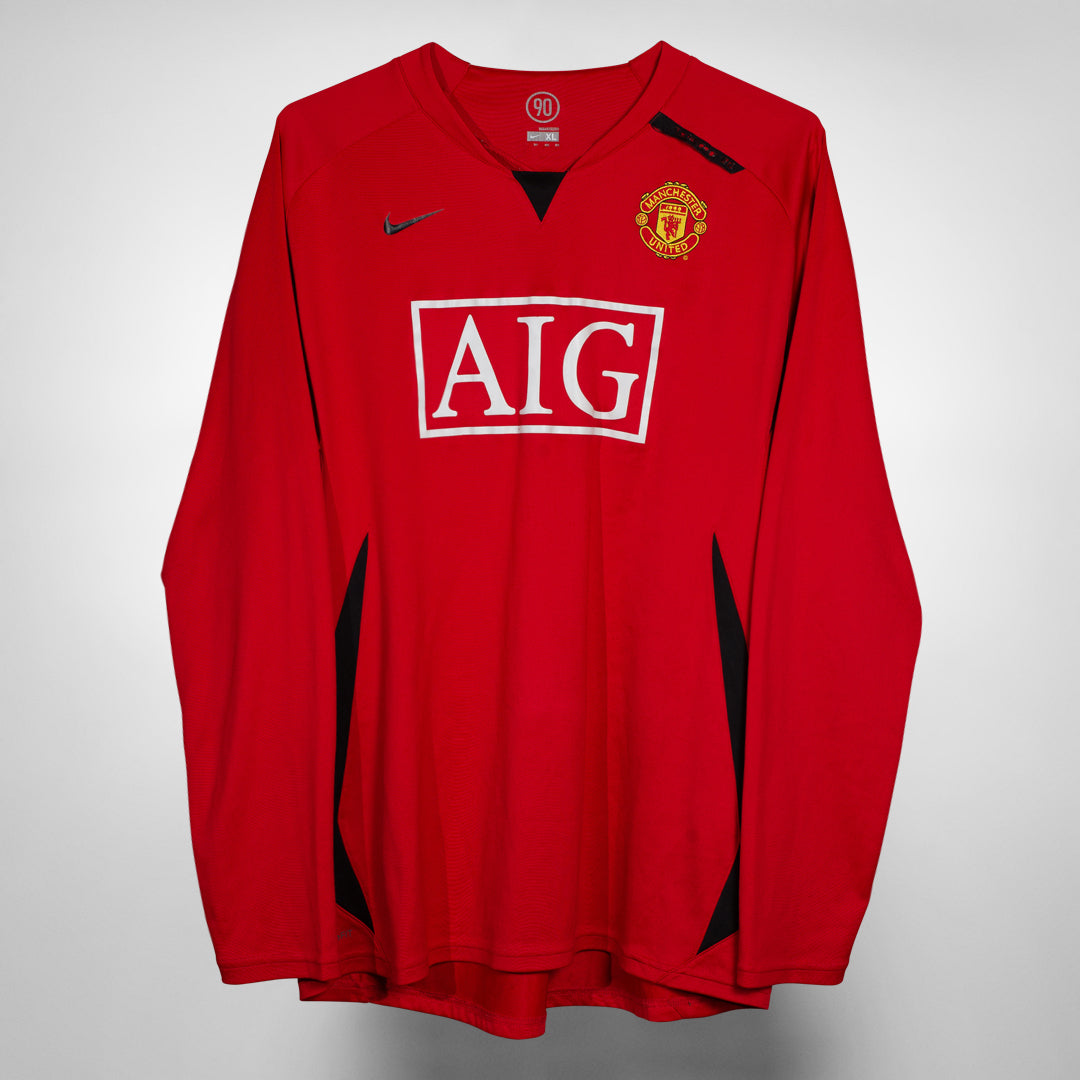 2007-2008 Manchester United Nike Training Top Long Sleeve