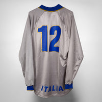 1996-1998 Italy Nike Long Sleeve Goalkeeper Shirt #12 Francesco Toldo