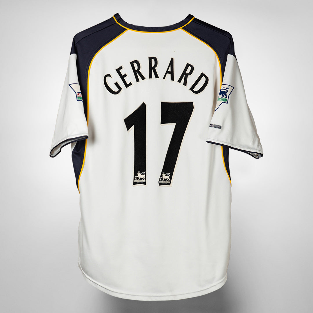 2001-2002 Liverpool Reebok Away Shirt #17 Steven Gerrard
