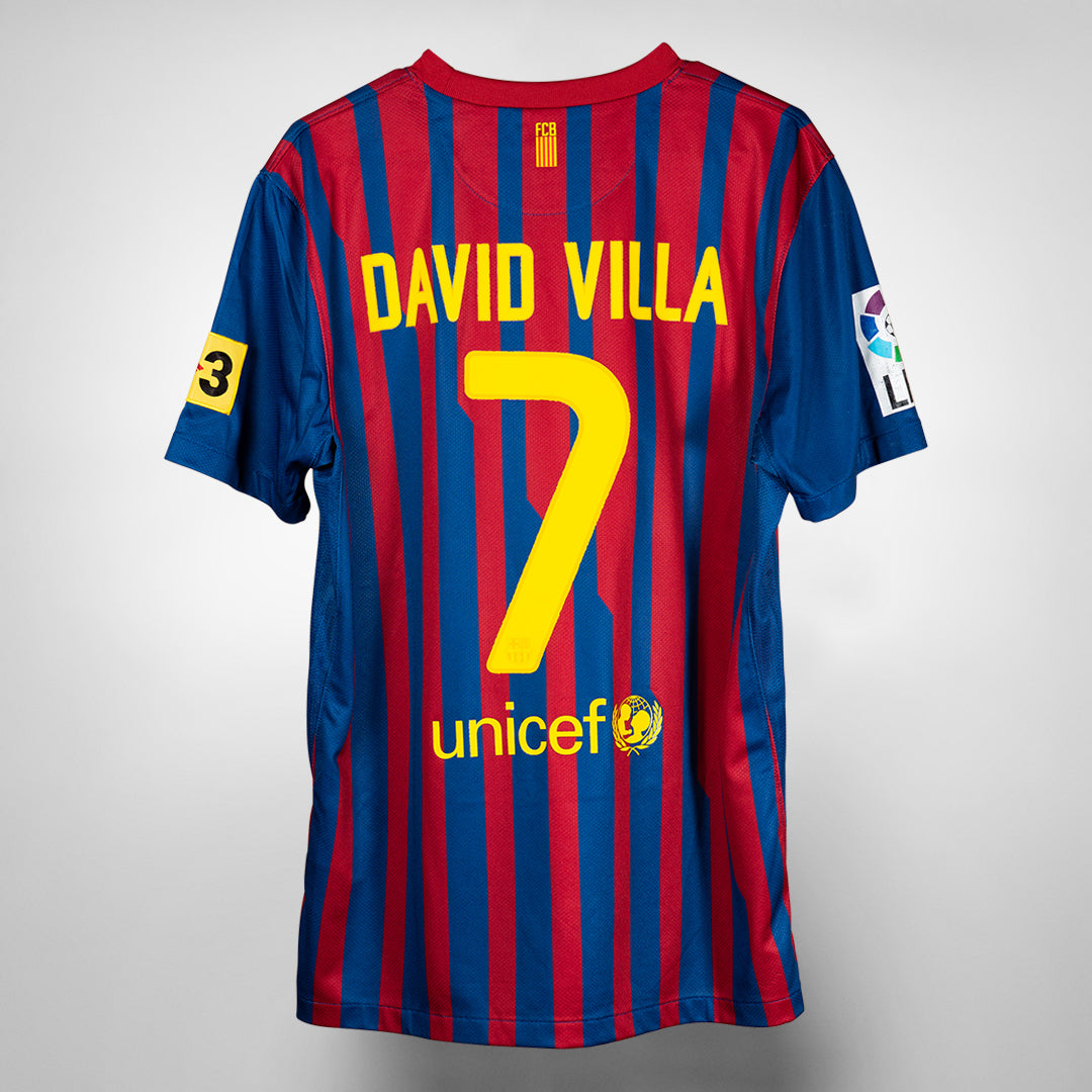 2011-2012 FC Barcelona Nike Home Shirt #7 David Villa