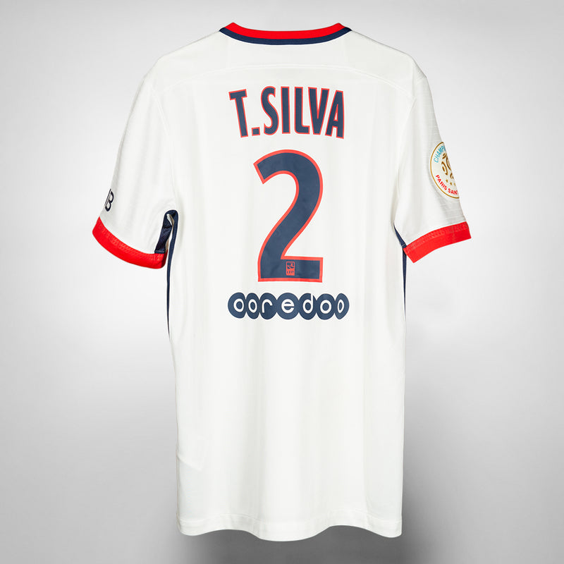 2015-2016 PSG Paris Saint-Germain Nike Away Shirt #2 Thiago Silva