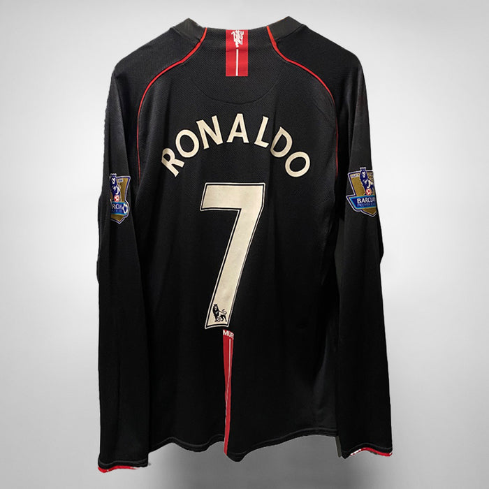 2007-2008 Manchester United Nike Away Jersey #7 Cristiano Ronaldo (Black) - Marketplace