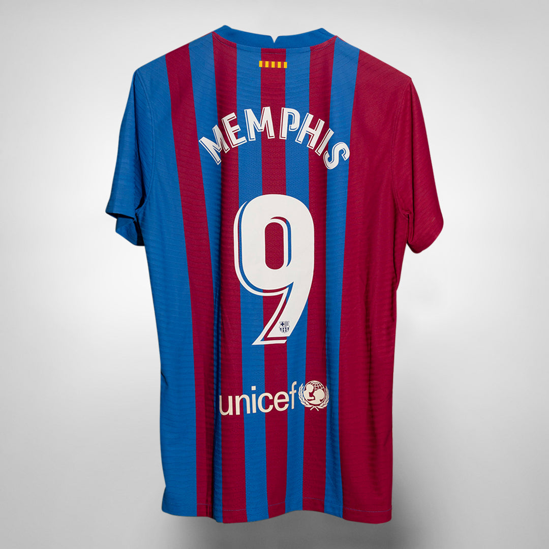 2021-2022 FC Barcelona Nike Player Spec Home Shirt #9 Memphis Depay - Marketplace