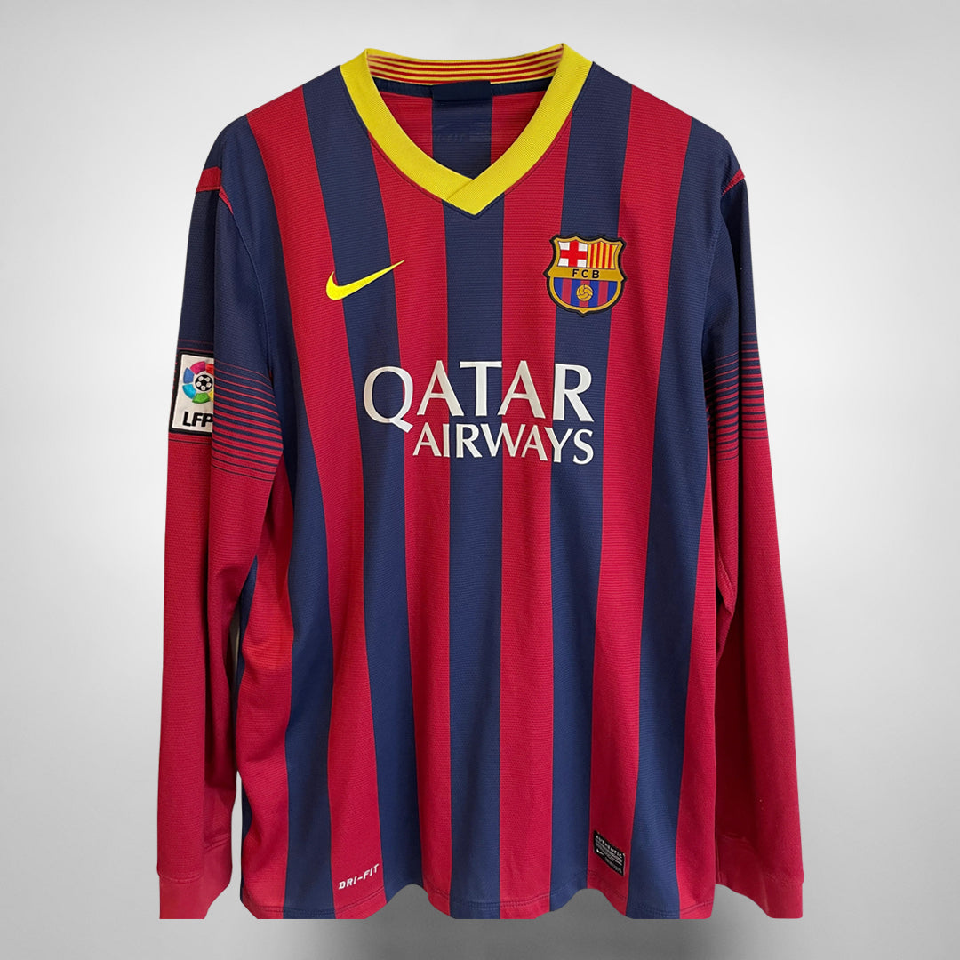 2013-2014 FC Barcelona Long Sleeve Nike Home Shirt - Marketplace