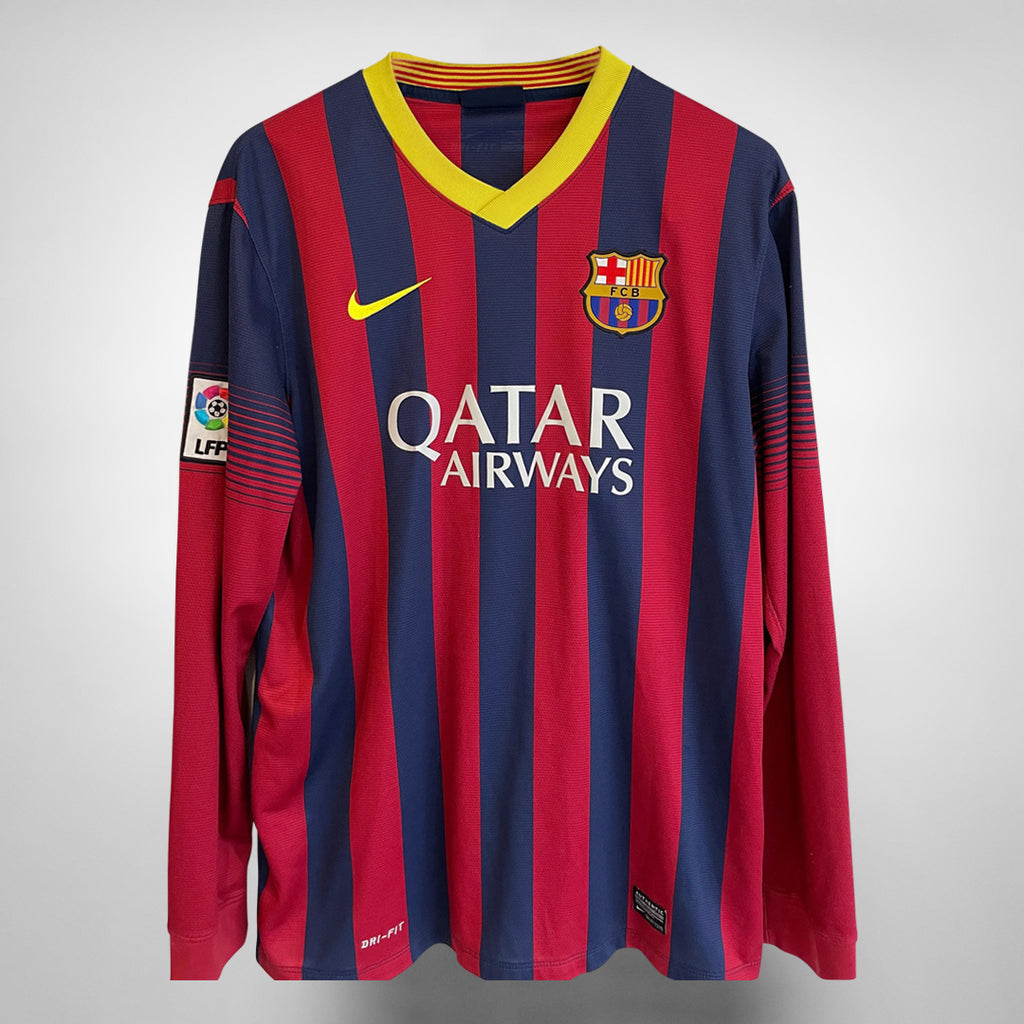 2013-2014 FC Barcelona Long Sleeve Nike Home Shirt - Marketplace 