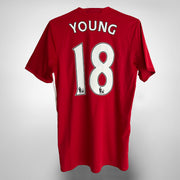2016-2017 Manchester United Adidas Home Shirt #18 Ashley Young - Marketplace