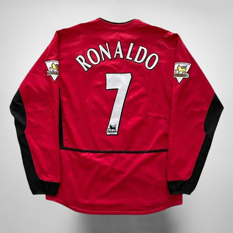 2002-2003 Manchester United Nike Long Sleeve Home Shirt #7 Cristiano Ronaldo - Marketplace