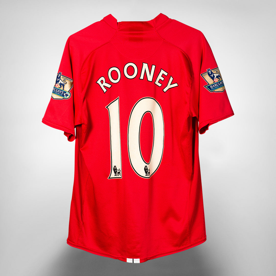 2007-2009 Manchester United Nike Home Shirt #10 Wayne Rooney