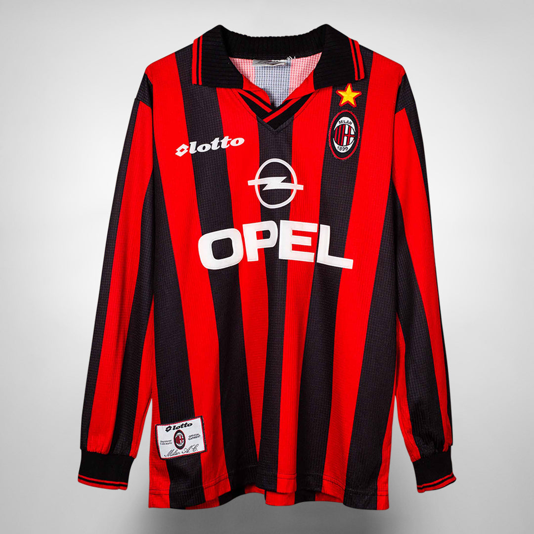 1997-1998 AC Milan Lotto Home Long Sleeve Shirt