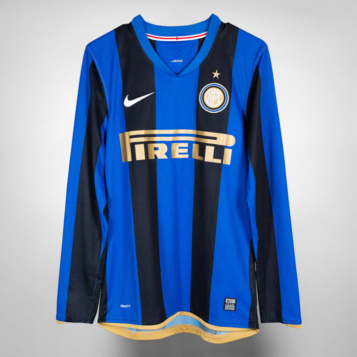 2008-2009 Inter Milan Nike Long Sleeve Home Shirt #13 Maicon Sisenando
