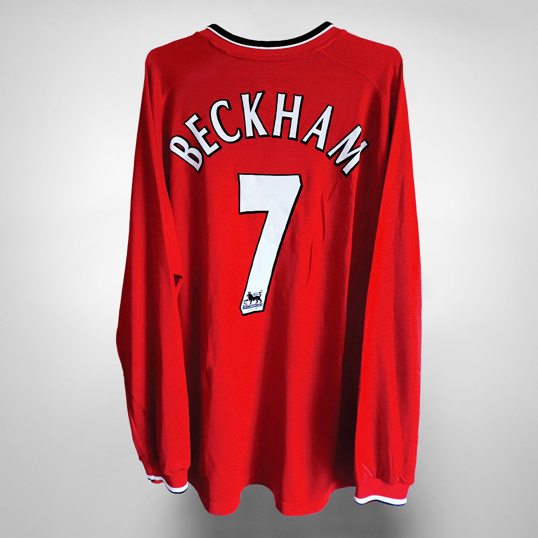 2000-2002 Manchester United Umbro Long Sleeve Home Shirt #7 David Beckham - Marketplace