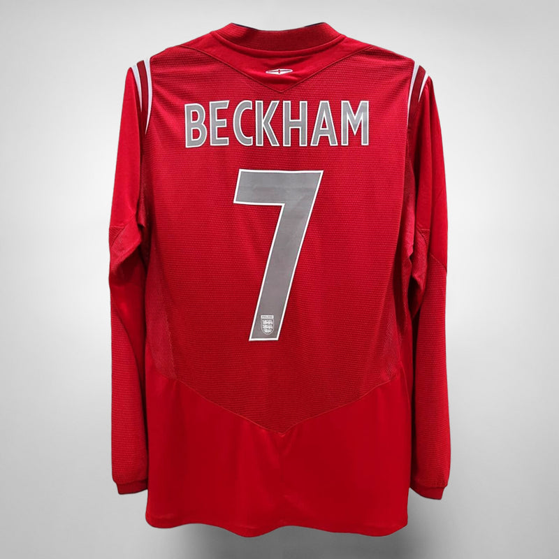 2004-2006 England Umbro Long Sleeve Away Shirt #7 Beckham - Marketplace